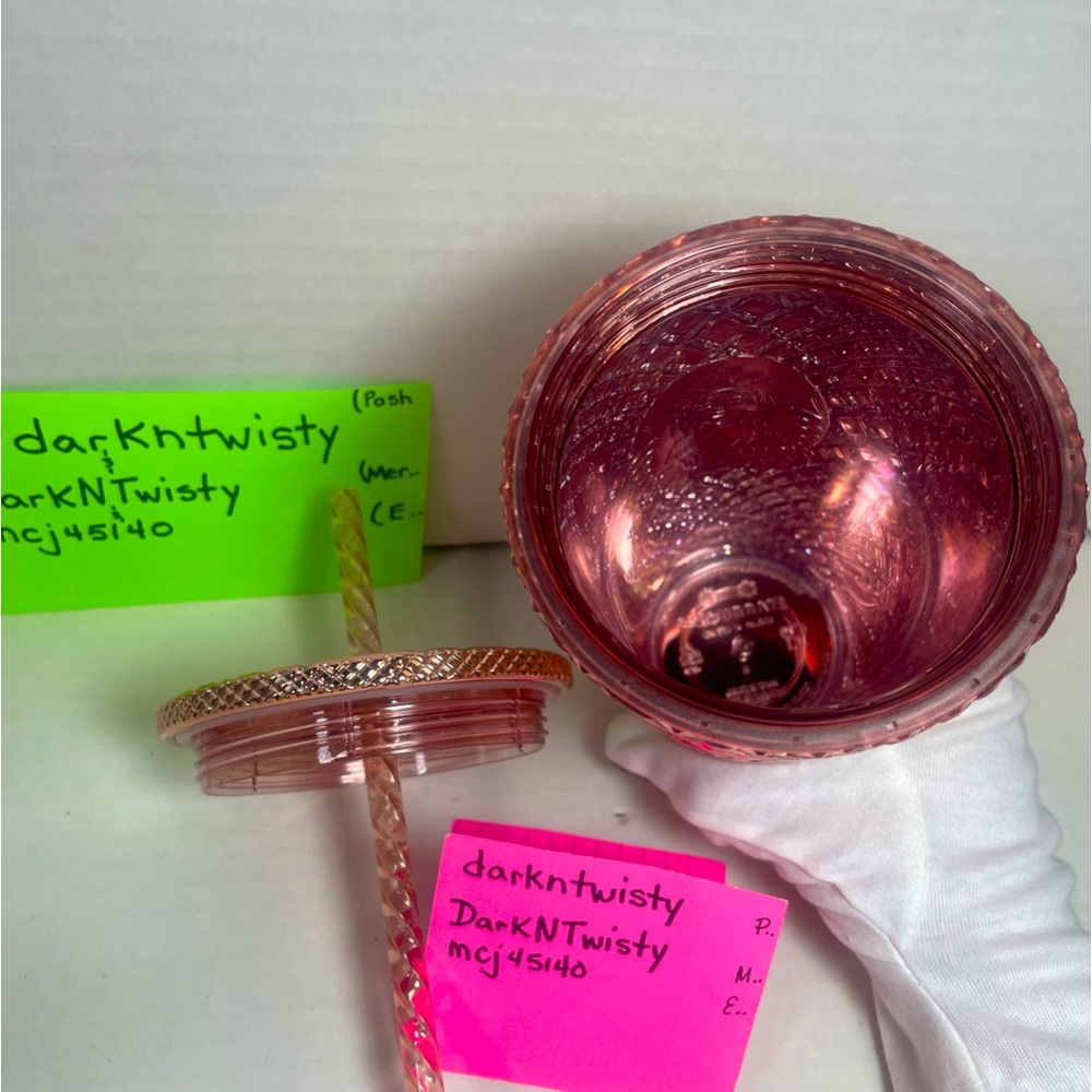 BNWT 1 STARBUCKS 2023 ROSE GOLD JEWELED 16 OZ TUMBLER COLD CUP - Picture 12 of 15